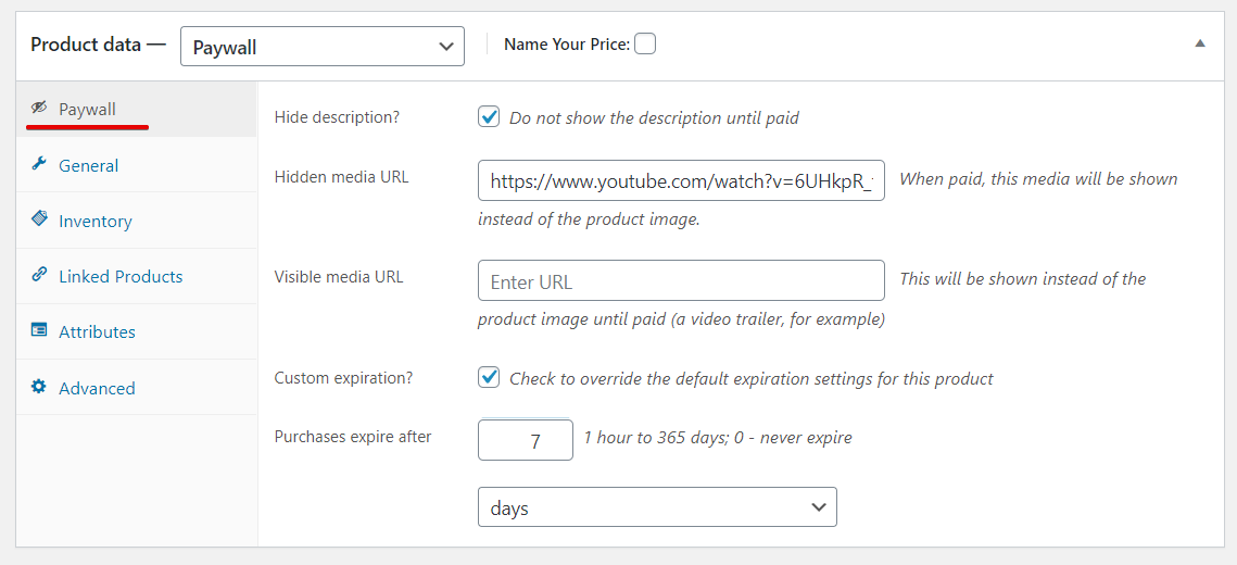 paywall admin tab